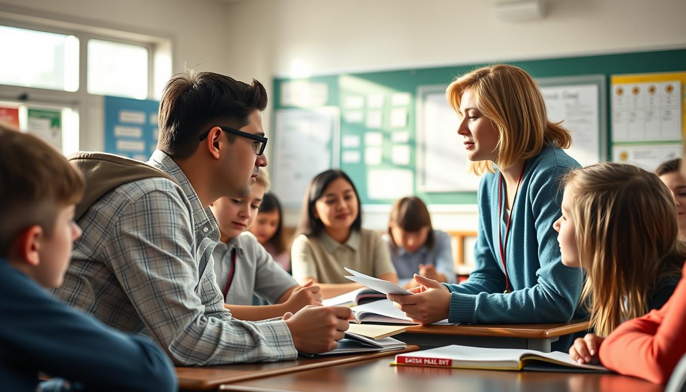 Student using learning strategies while studying